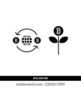 Icono de bitcoin ilustra la plantilla de logotipo para muchos fines. Aislado sobre fondo blanco.