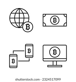 Icono de bitcoin ilustra la plantilla de logotipo para muchos fines. Aislado sobre fondo blanco.