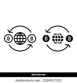 Bitcoin icon vector illustration logo template for many purpose. Isolated on white background.