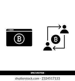 Bitcoin icon vector illustration logo template for many purpose. Isolated on white background.