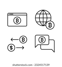 Bitcoin icon vector illustration logo template for many purpose. Isolated on white background.