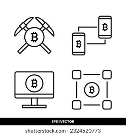 Bitcoin icon vector illustration logo template for many purpose. Isolated on white background.