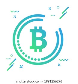 Bitcoin-Symbol, Vektorgrafik - modernes Design