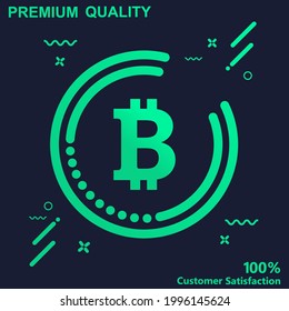 Ilustración vectorial de icono de bitcoin - diseño moderno