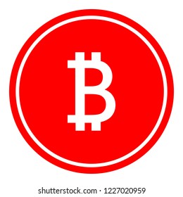 Bitcoin icon vector illustration on red background. Eps10