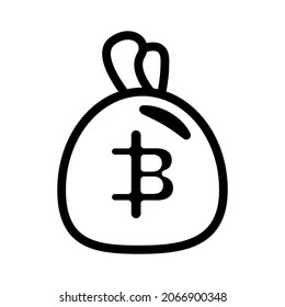 Icono de bitcoin ilustración vectorial simple pictograma, colorido