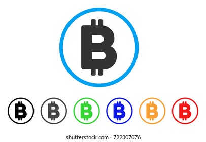 Bitcoin icon. Vector illustration style is a flat iconic bitcoin symbol with black, gray, green, blue, red, orange color versions. Designed for web and software interfaces.