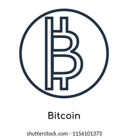 Bitcoin icon vector isolated on white background, Bitcoin transparent sign , thin symbols or lined elements in outline style