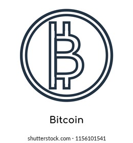 Bitcoin icon vector isolated on white background, Bitcoin transparent sign , thin symbols or lined elements in outline style