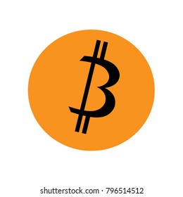 Bitcoin icon vector isolated on white background. Trendy bitcoin icon in flat style. Template for app, ui and logo. Icon bitcoin for your web site. Modern bitcoin icon, EPS 10