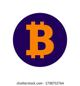 Vector de icono de bitcoin en fondo blanco
