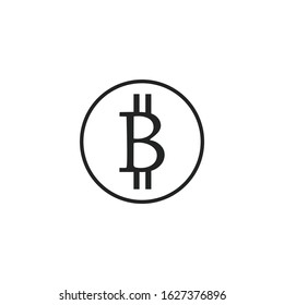 Bitcoin Icon vector sign isolated for graphic and web design. Bitcoin symbol template color editable on white background.