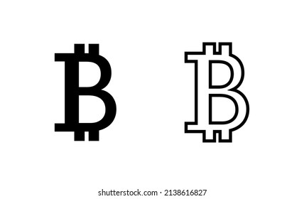 Vector de icono de bitcoin. símbolo y signo de bitcoin. símbolo de pago. logotipo de criptodivisa