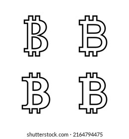 Vector de icono de bitcoin. símbolo y signo de bitcoin. símbolo de pago. logotipo de criptodivisa