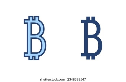 Vector de icono de bitcoin. símbolo y signo de bitcoin. símbolo de pago. logotipo de criptodivisa