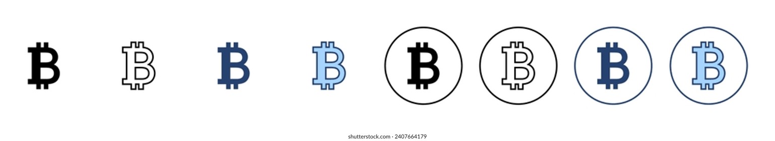 Vector de icono de bitcoin. símbolo y signo de bitcoin. símbolo de pago. logotipo de criptodivisa