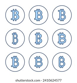 Bitcoin-Icon-Vektorgrafik. Bitcoin-Zeichen und -Symbol. Zahlungssymbol. Kryptowährung-Logo