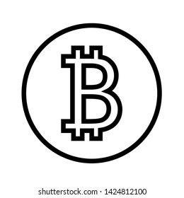 bitcoin icon vector simple illustration