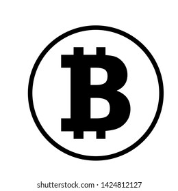 bitcoin icon vector simple illustration