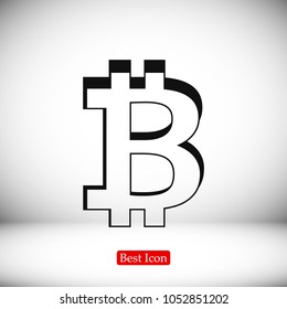 bitcoin icon vector, stock vector illustration flat design style