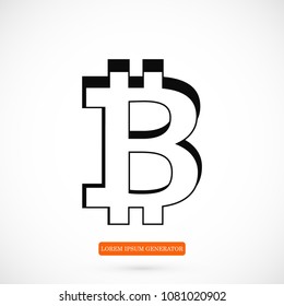 bitcoin icon vector, stock vector illustration flat design style