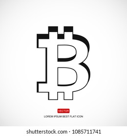 bitcoin icon vector, stock vector illustration flat design style