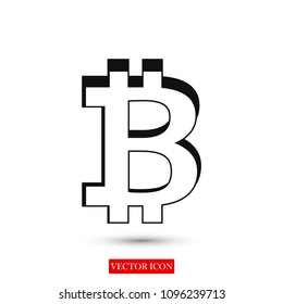 bitcoin icon vector, stock vector illustration flat design style
