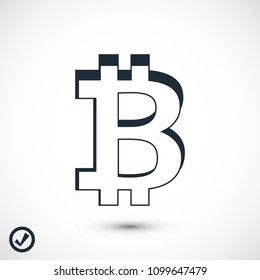 bitcoin icon vector, stock vector illustration flat design style