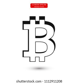 bitcoin icon vector, stock vector illustration flat design style