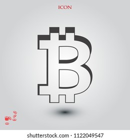 bitcoin icon vector, stock vector illustration flat design style