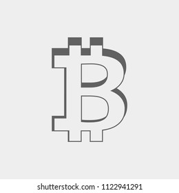 bitcoin icon vector, stock vector illustration flat design style