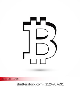 bitcoin icon vector, stock vector illustration flat design style