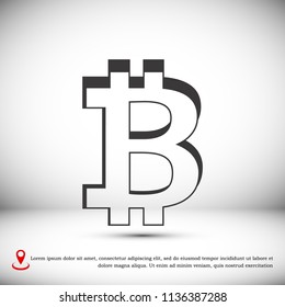 bitcoin icon vector, stock vector illustration flat design style