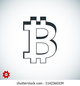 bitcoin icon vector, stock vector illustration flat design style