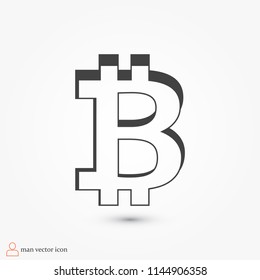 bitcoin icon vector, stock vector illustration flat design style