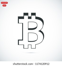 bitcoin icon vector, stock vector illustration flat design style