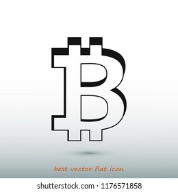 bitcoin icon vector, stock vector illustration flat design style