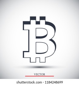 bitcoin icon vector, stock vector illustration flat design style