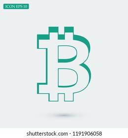 bitcoin icon vector, stock vector illustration flat design style