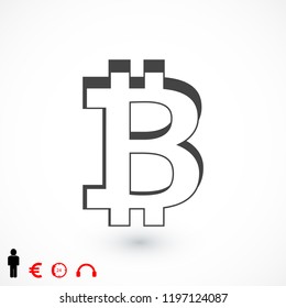 bitcoin icon vector, stock vector illustration flat design style