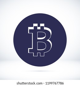 bitcoin icon vector, stock vector illustration flat design style