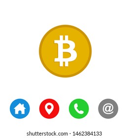 Bitcoin icon vector, Bitcoin symbol vector design