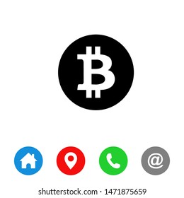 Bitcoin icon vector. symbol for web site Computer and mobile vector.