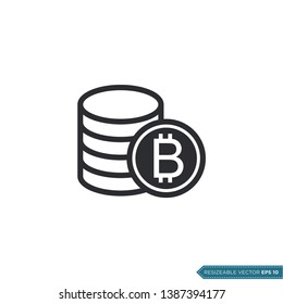 Bitcoin Icon Vector Template Flat Design