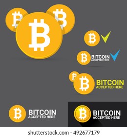 Bitcoin icon. vector bitcoin web symbol