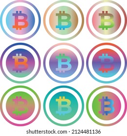 el icono de bitcoin es una imagen de moneda virtual. 3 quinquies dibujos. vectores.