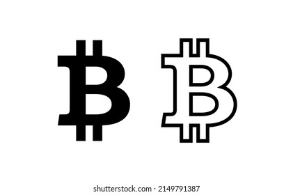 Bitcoin icon. Virtual or digital money symbol. Payment system or cryptocurrency pictogram.