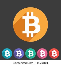 Bitcoin icon web sign symbol logo label