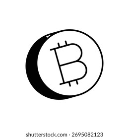 Icono de Bitcoin con fondo blanco Ilustración de stock de Vector