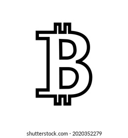 Icono de bitcoin Blanco-Negro sobre fondo blanco